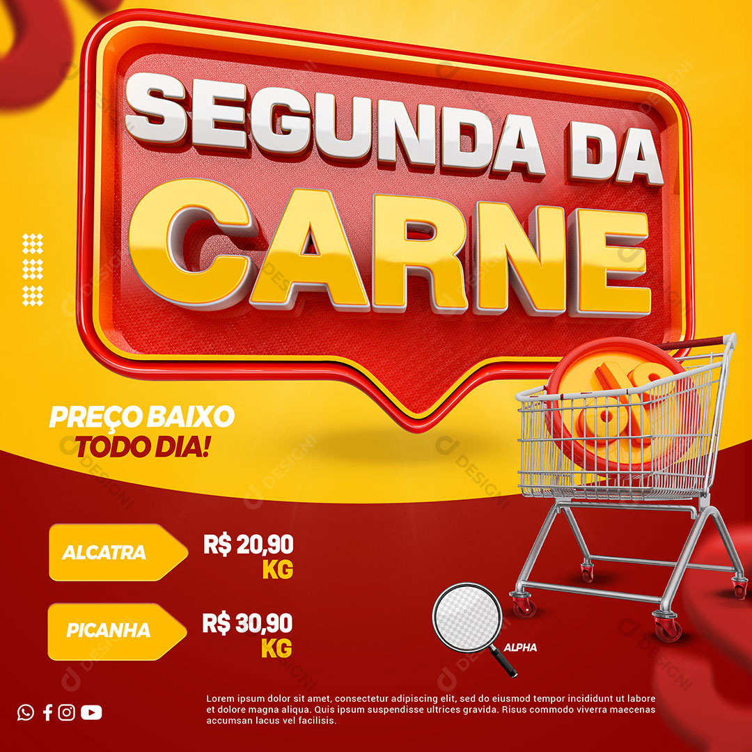 Segunda da Carne Açougues Supermercados Social Media PSD