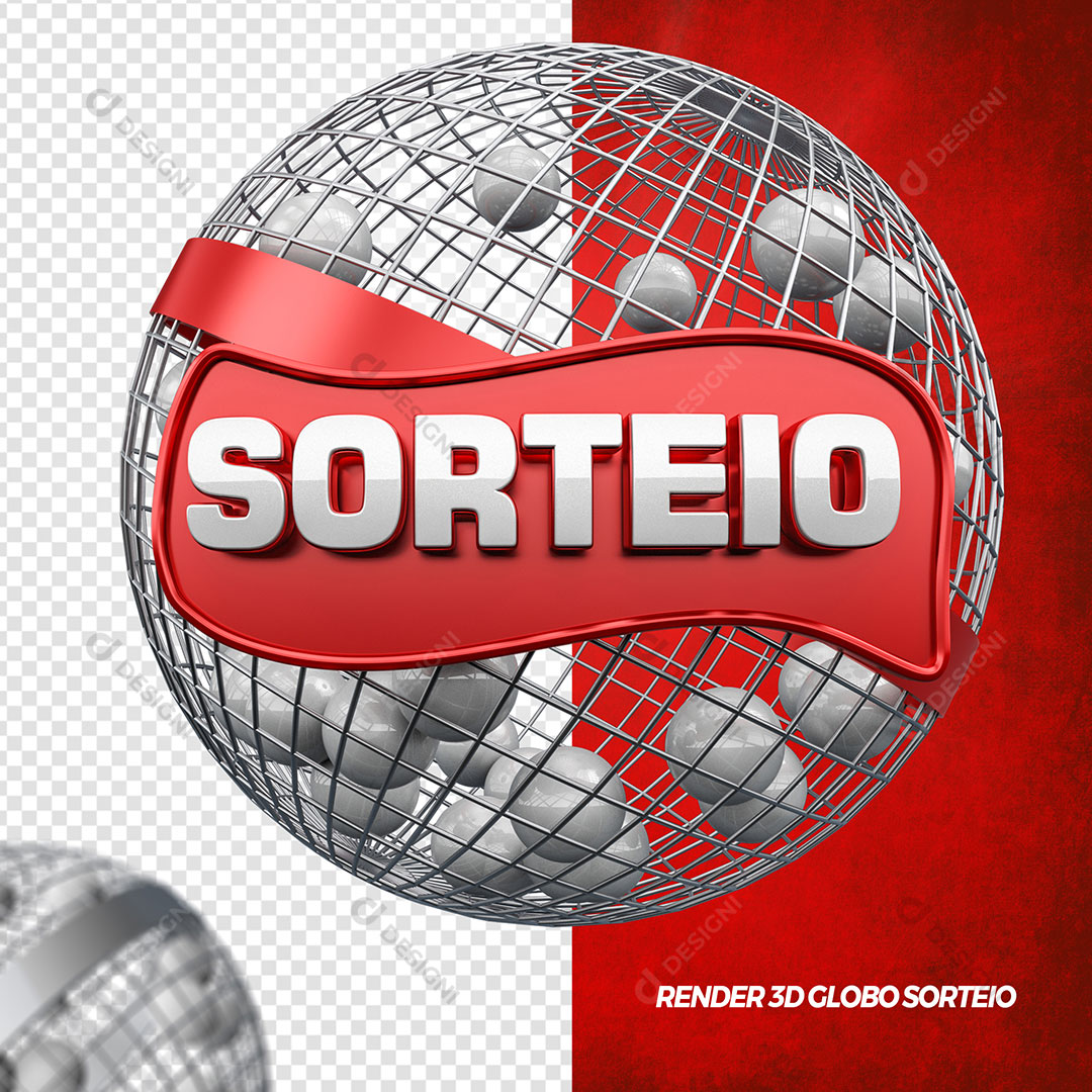 Globo Sorteio Elemento 3D Para Composição PSD