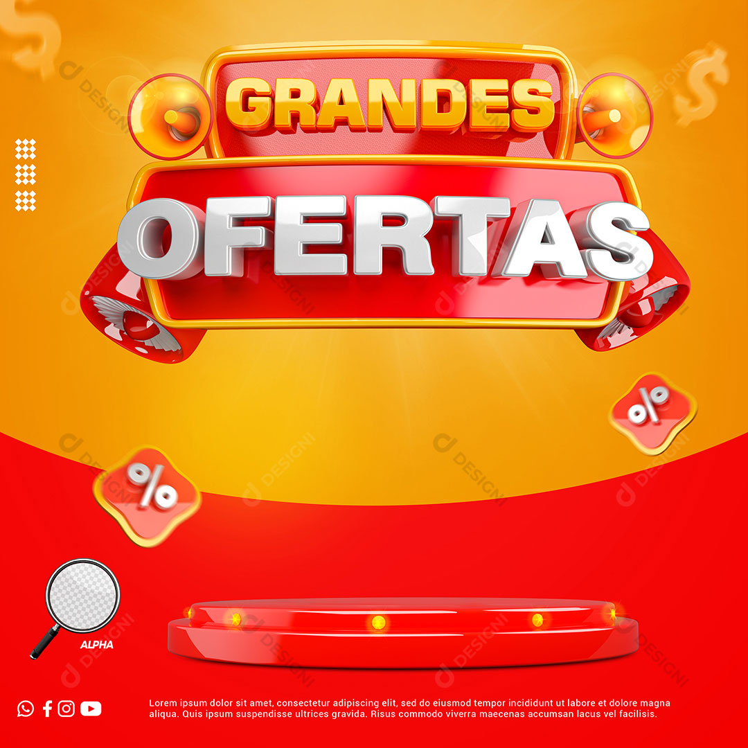 Grandes Ofertas Selo 3D Base Para Composição PSD