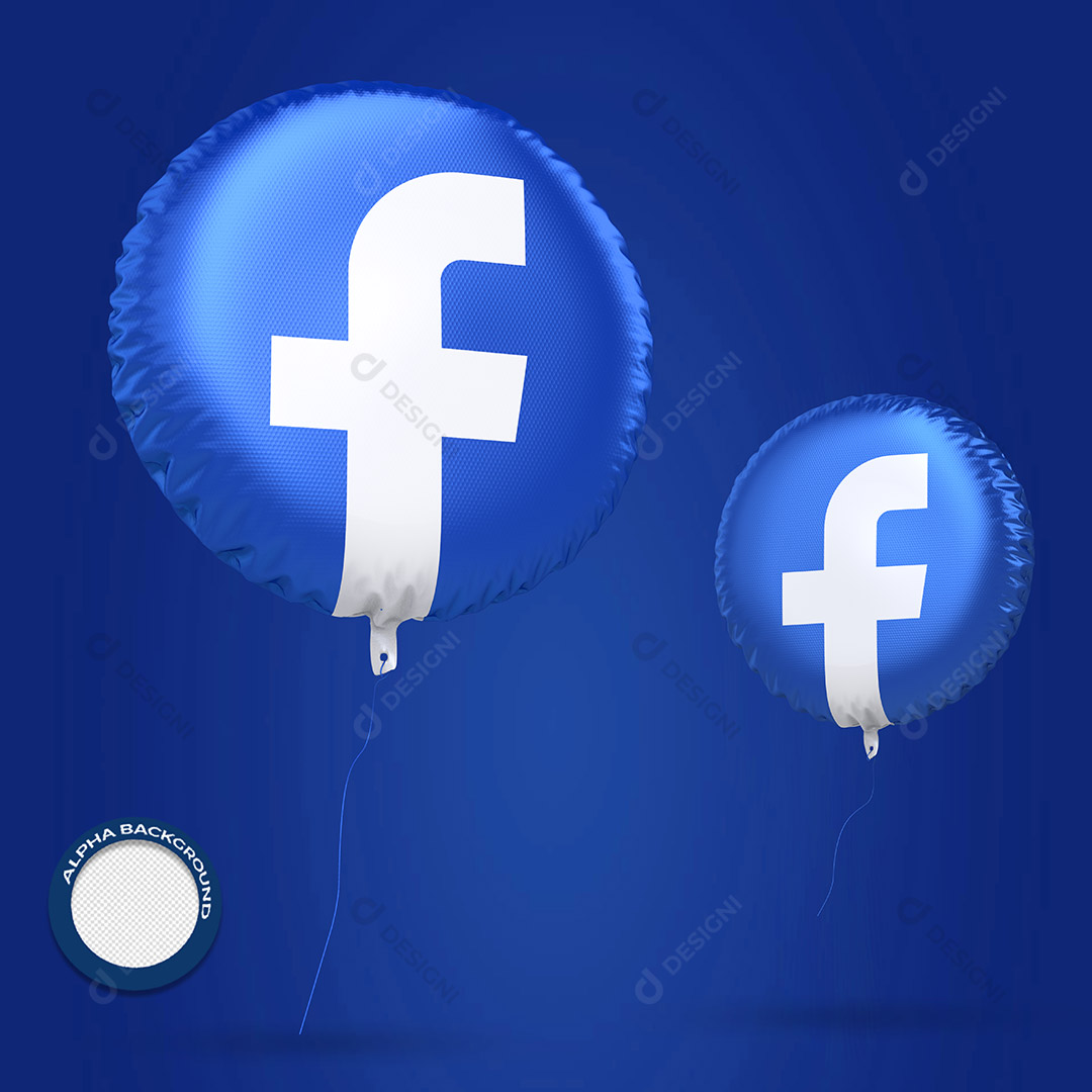 Balões Facebook Elemento 3D Para Composição