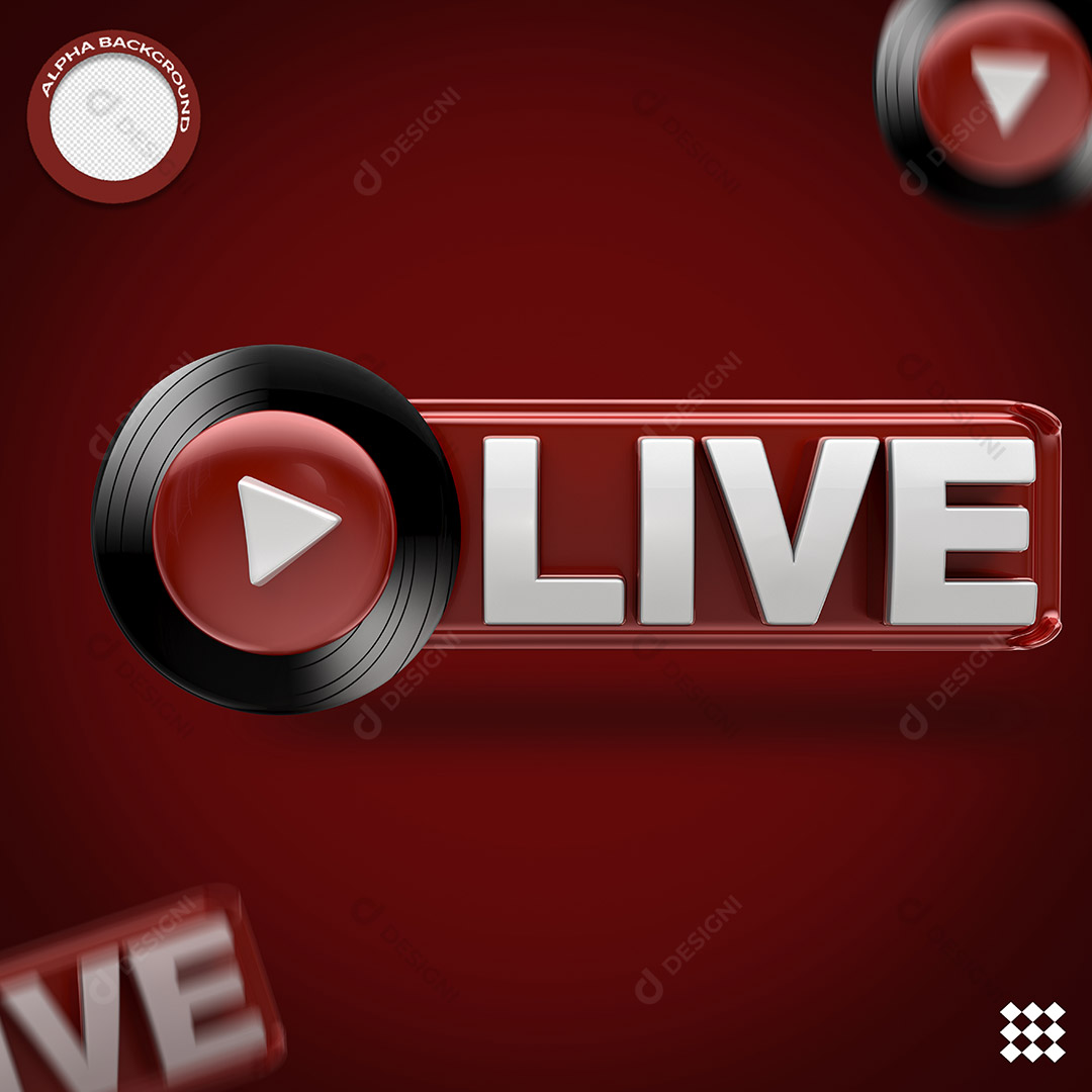 Live Youtube Elemento 3D Para Composição