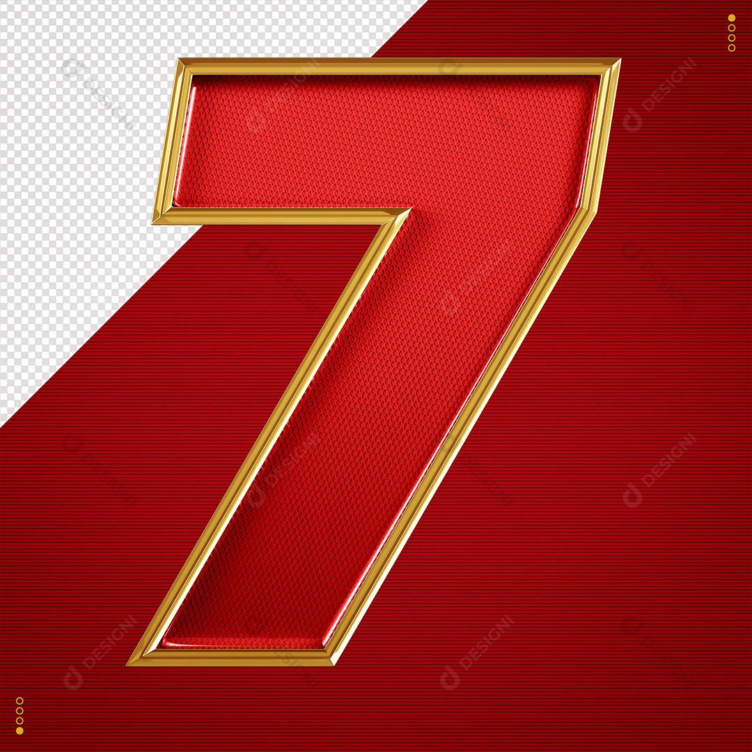 Número 7 3D Para Composição PSD