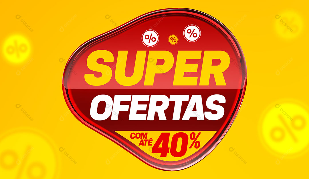 3D Box Acrilico Vermelho Super Ofertas Com ate 40% PSD Editável