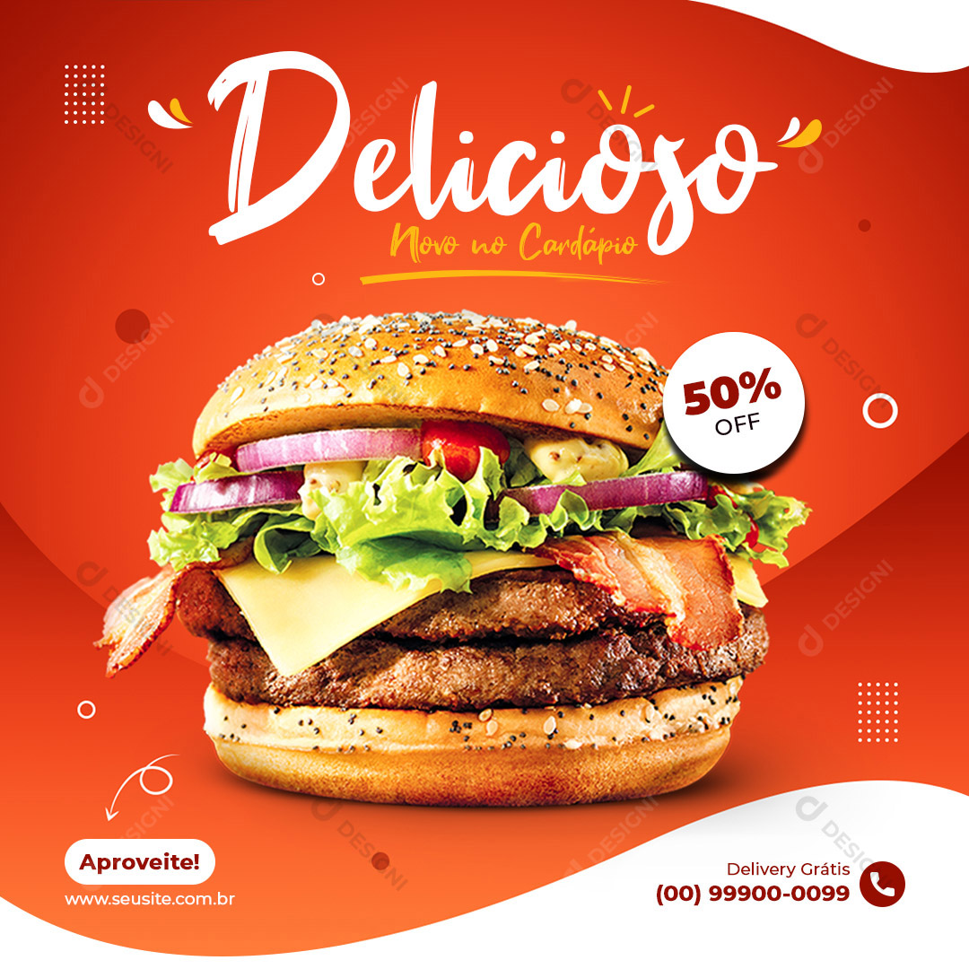 Hambúrguer Hamburgueria Lanche PSD Editável Photoshop