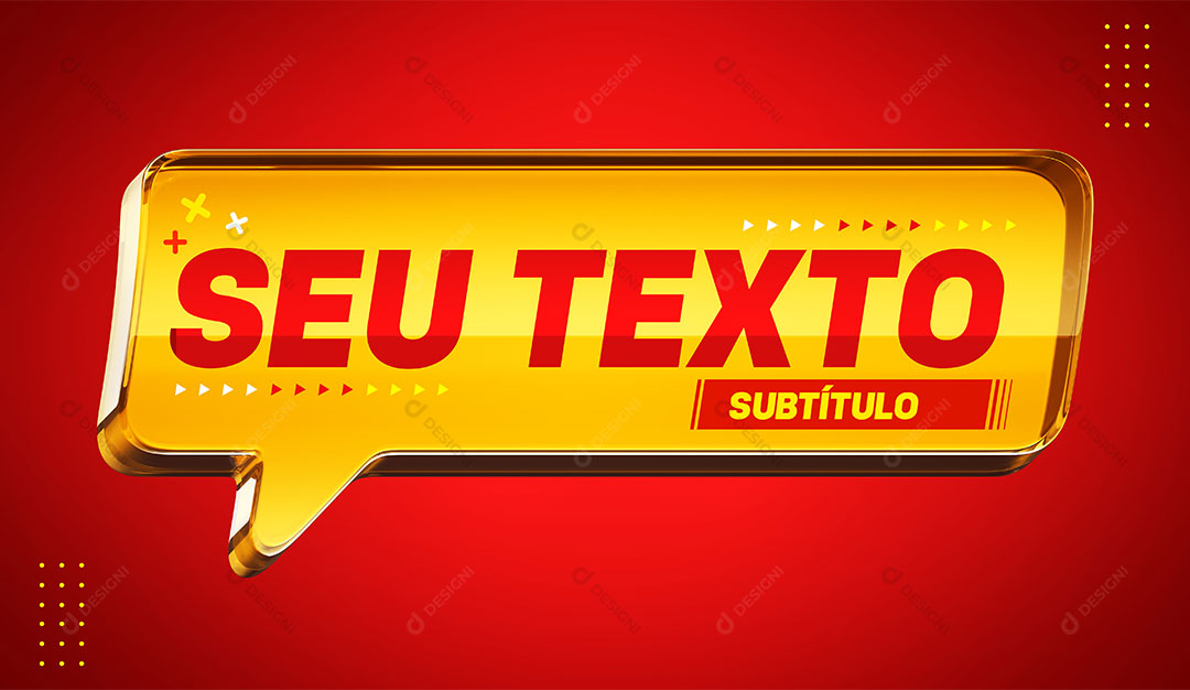 3D Acrilico Amarelo Texto Editável PSD