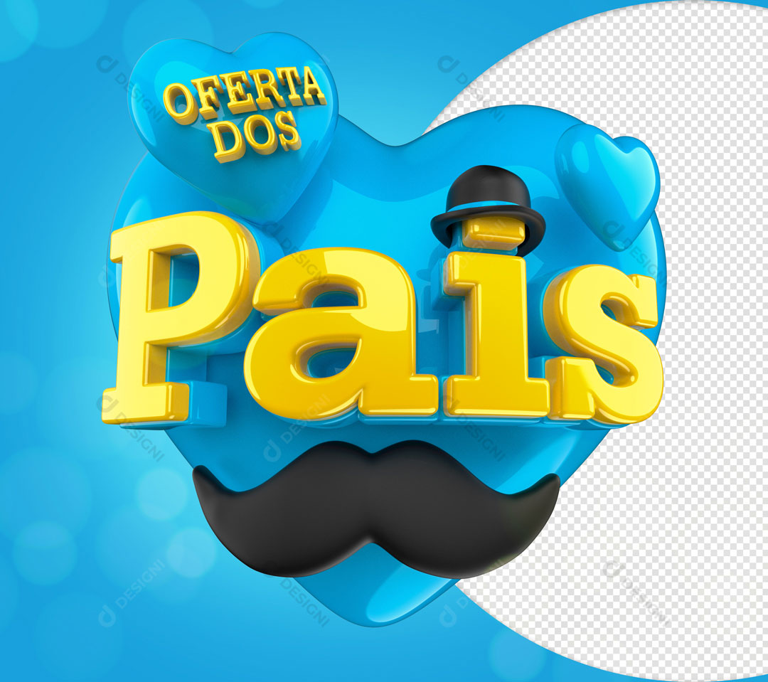 Oferta dos Pais Selo 3D Para Composição PSD