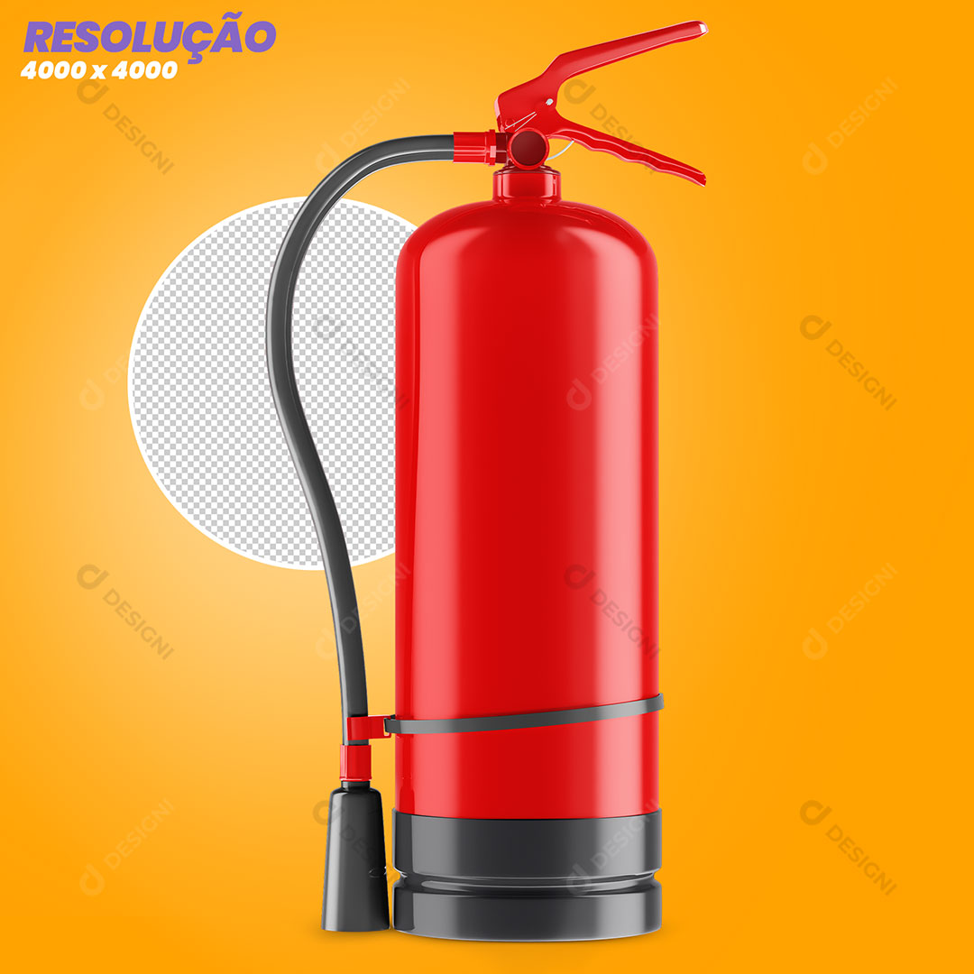 Extintor de Incendio Elemento 3D Para Composição PSD