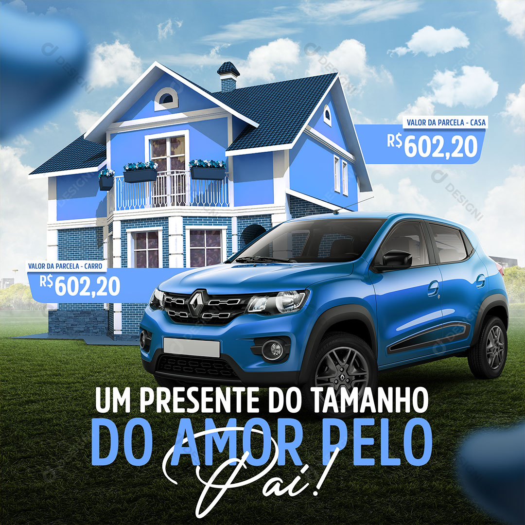 Um Presente do Tamanho do Seu Amor Social Media PSD Editável