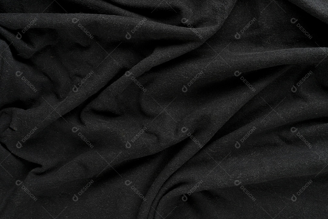 Textura de Pano de Linho Preto Amassado
