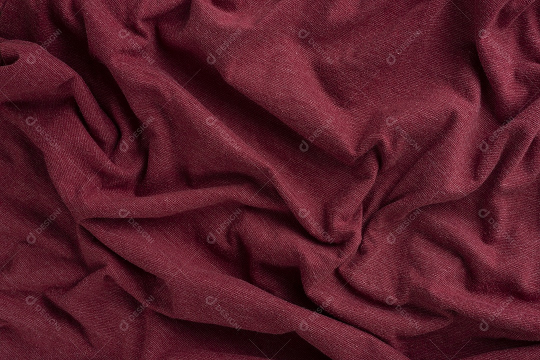 Textura de Pano de Linho Vermelho Amassado