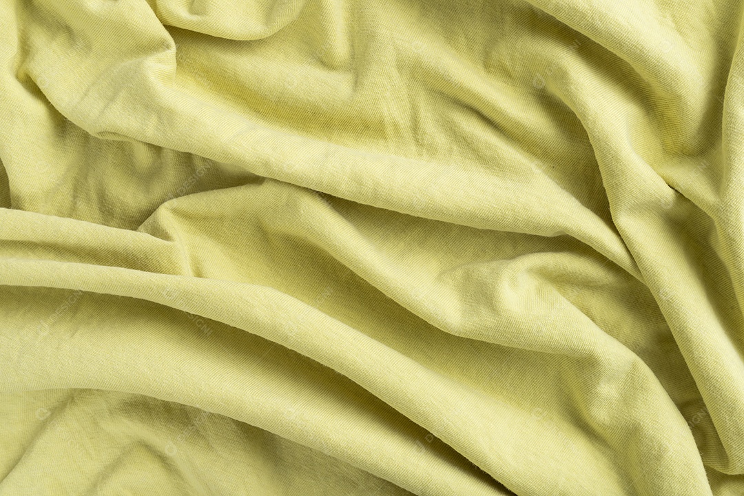 Textura de Pano de Linho Amarelo Amassado