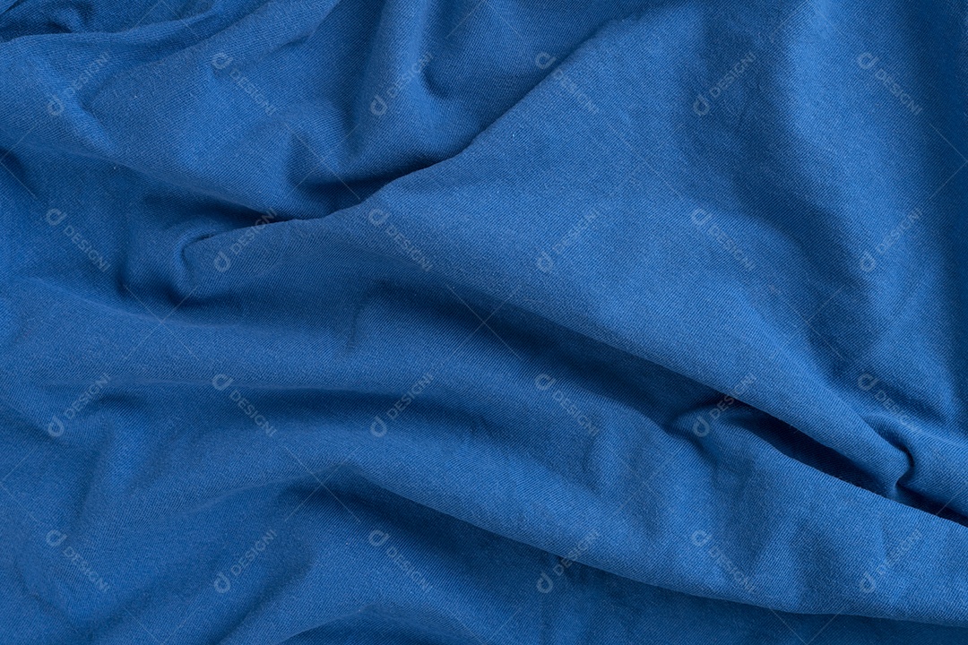 Textura de Pano de Linho Azul Amassado