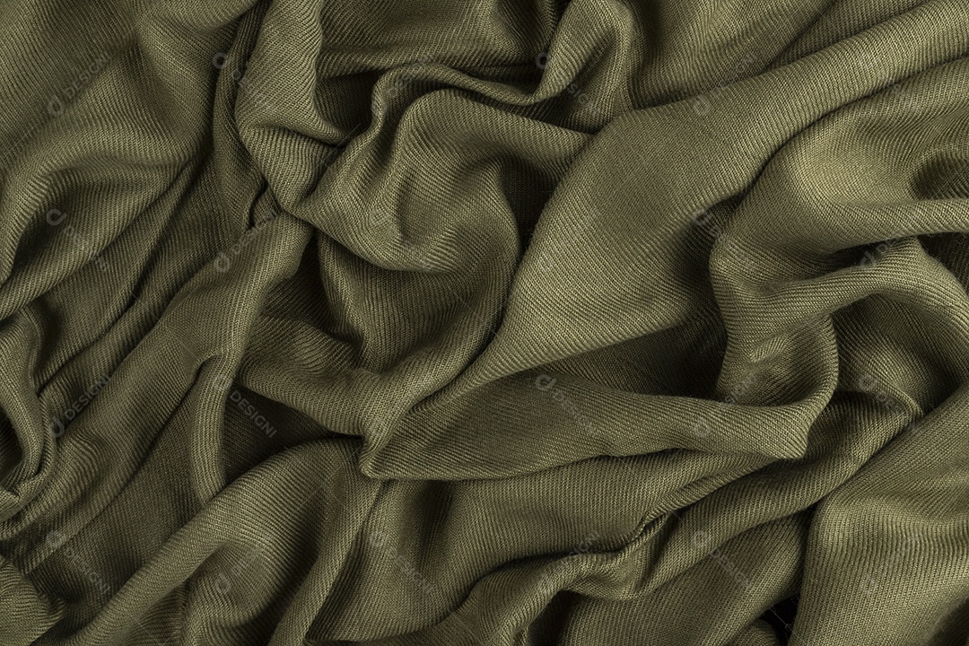 Textura de Pano de Linho Verde Amassado