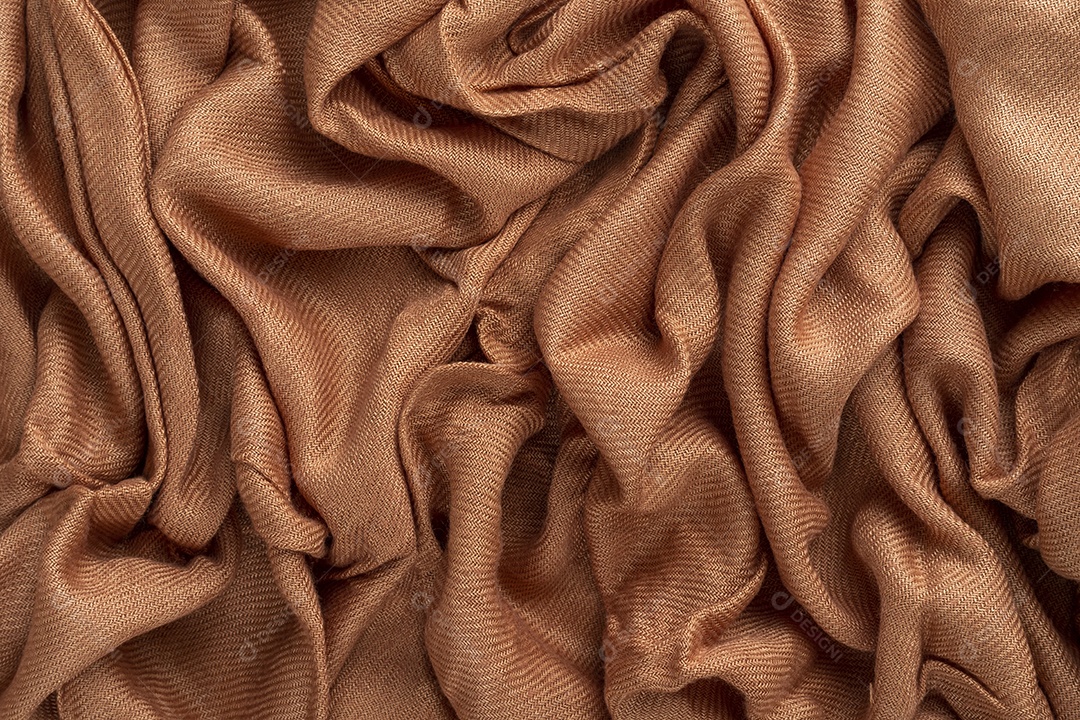 Textura de Pano de Linho Castanho Amassado