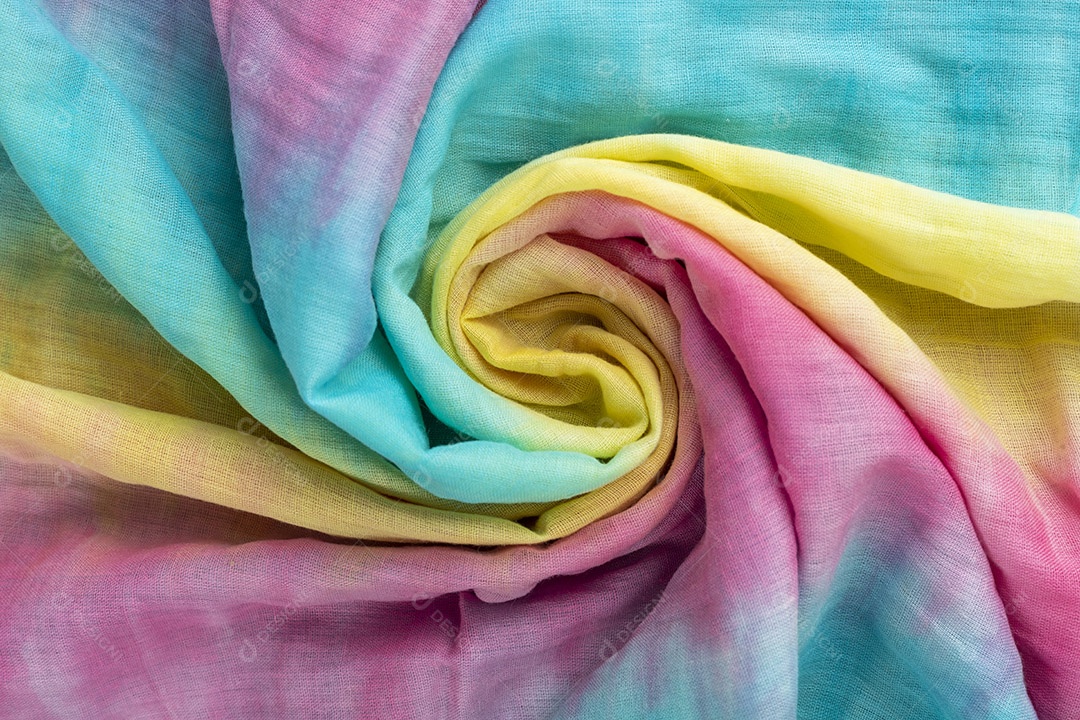 Textura de Pano de Linho Tie Dye Amassado