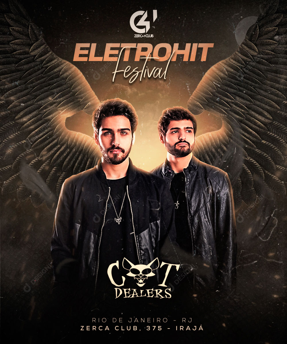 Flyer Evento Show EletroHit Festival Artistas Social Media PSD Editável