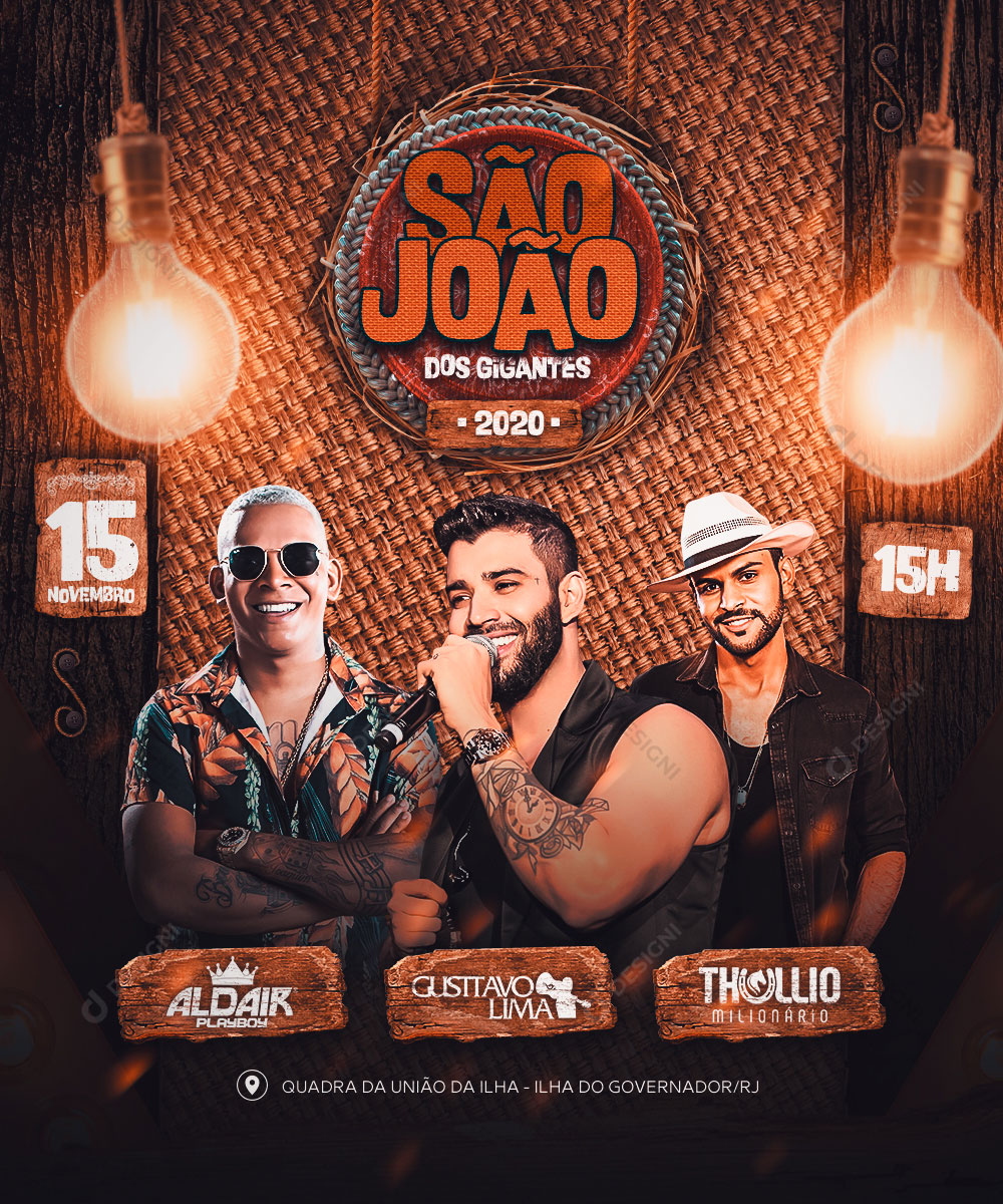 Flyer Show Evento São João Artistas Social Media PSD Editável