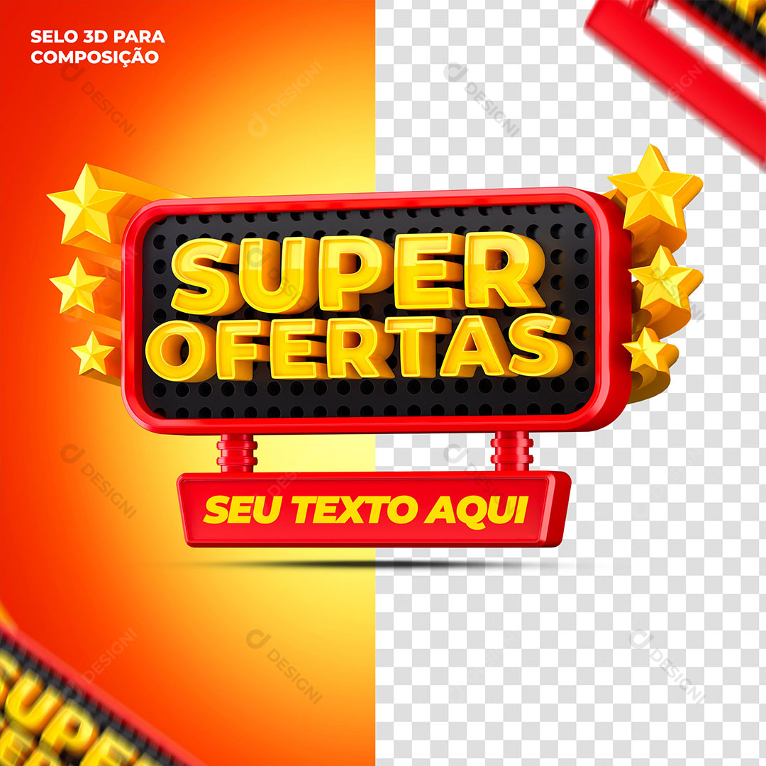 Super Ofertas Selo 3D Para Composição PSD Editável