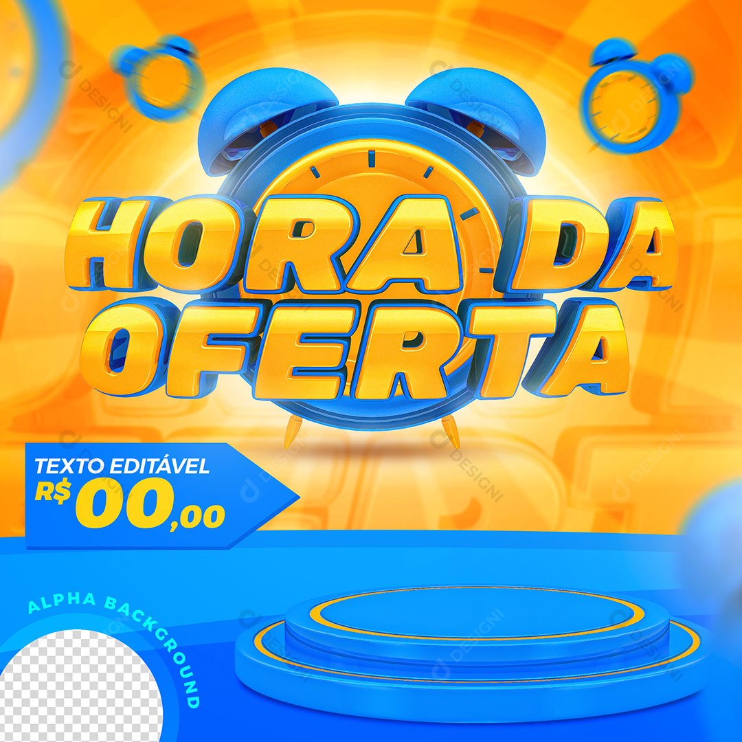 Loja Supermercado Promoção Hora da Oferta Social Media PSD Editável