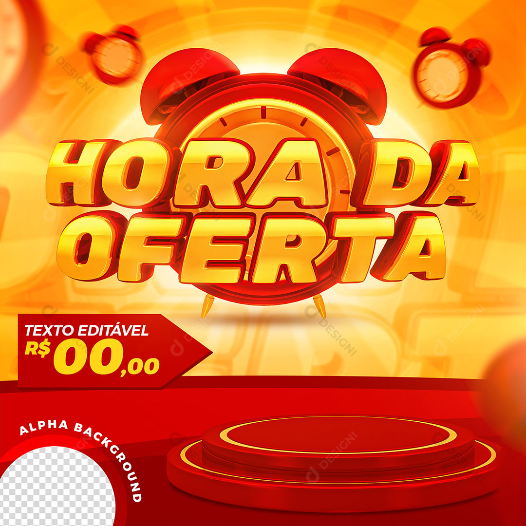 Loja Supermercado Promoção Hora da Oferta Social Media PSD Editável