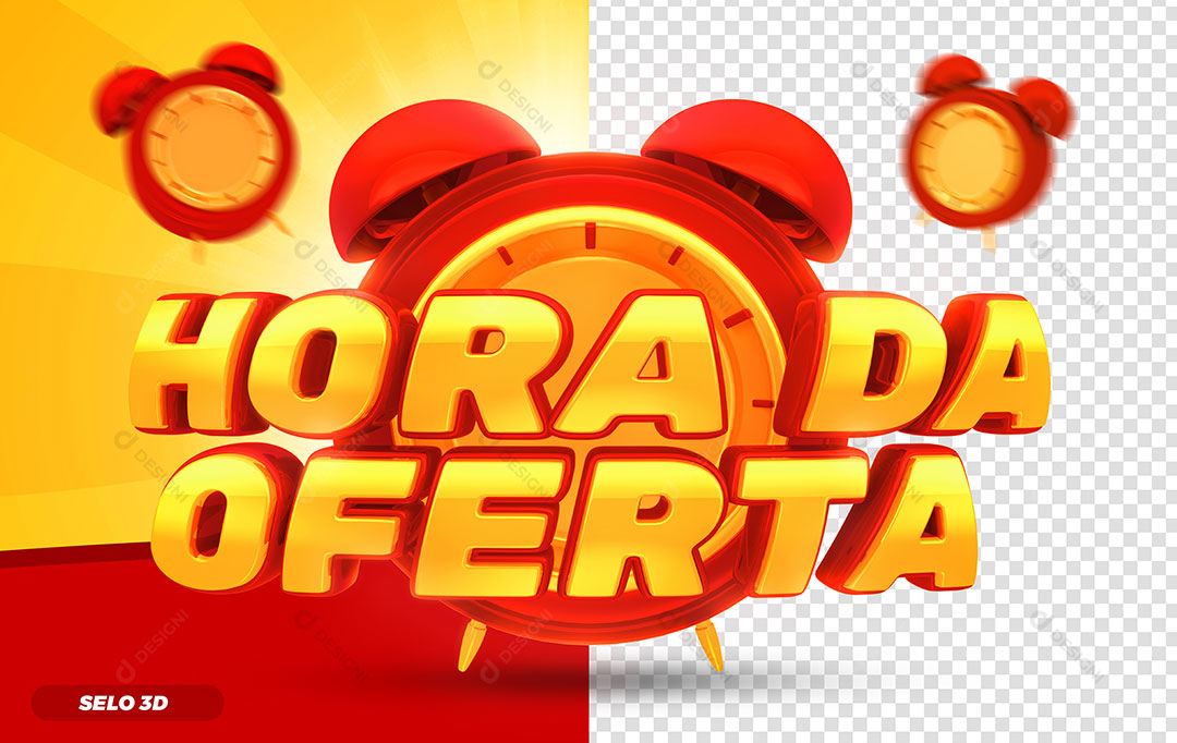 Hora da Oferta Selo 3D Para Composição PSD