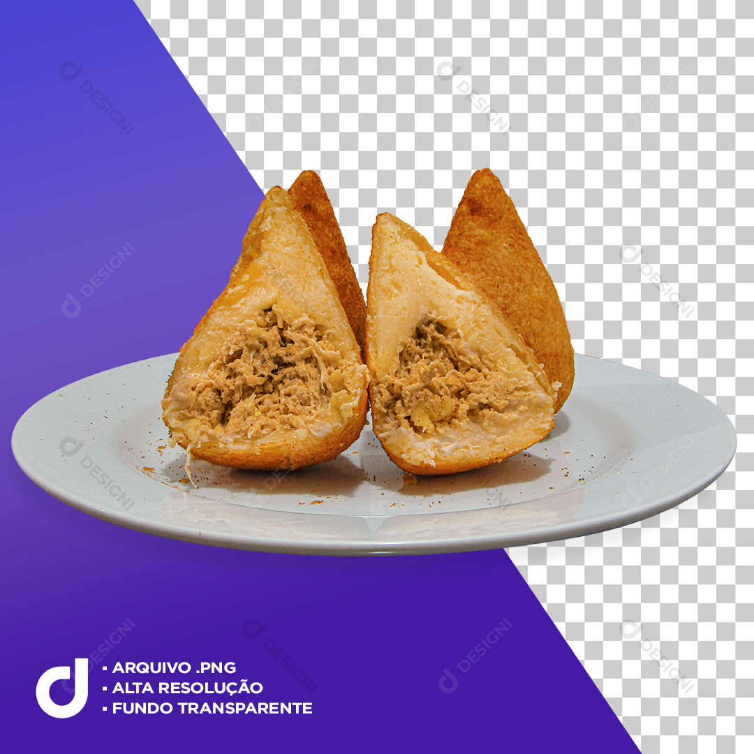 Coxinha Aberta Recheio de Frango Com Catupiry PNG Transparente