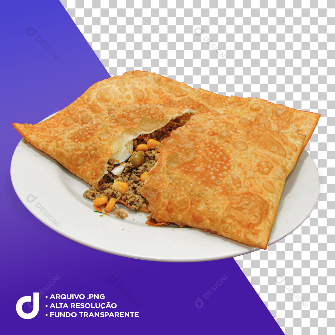 Pastel de Feira Carne Ovo Milho e Ervilha PNG Transparente