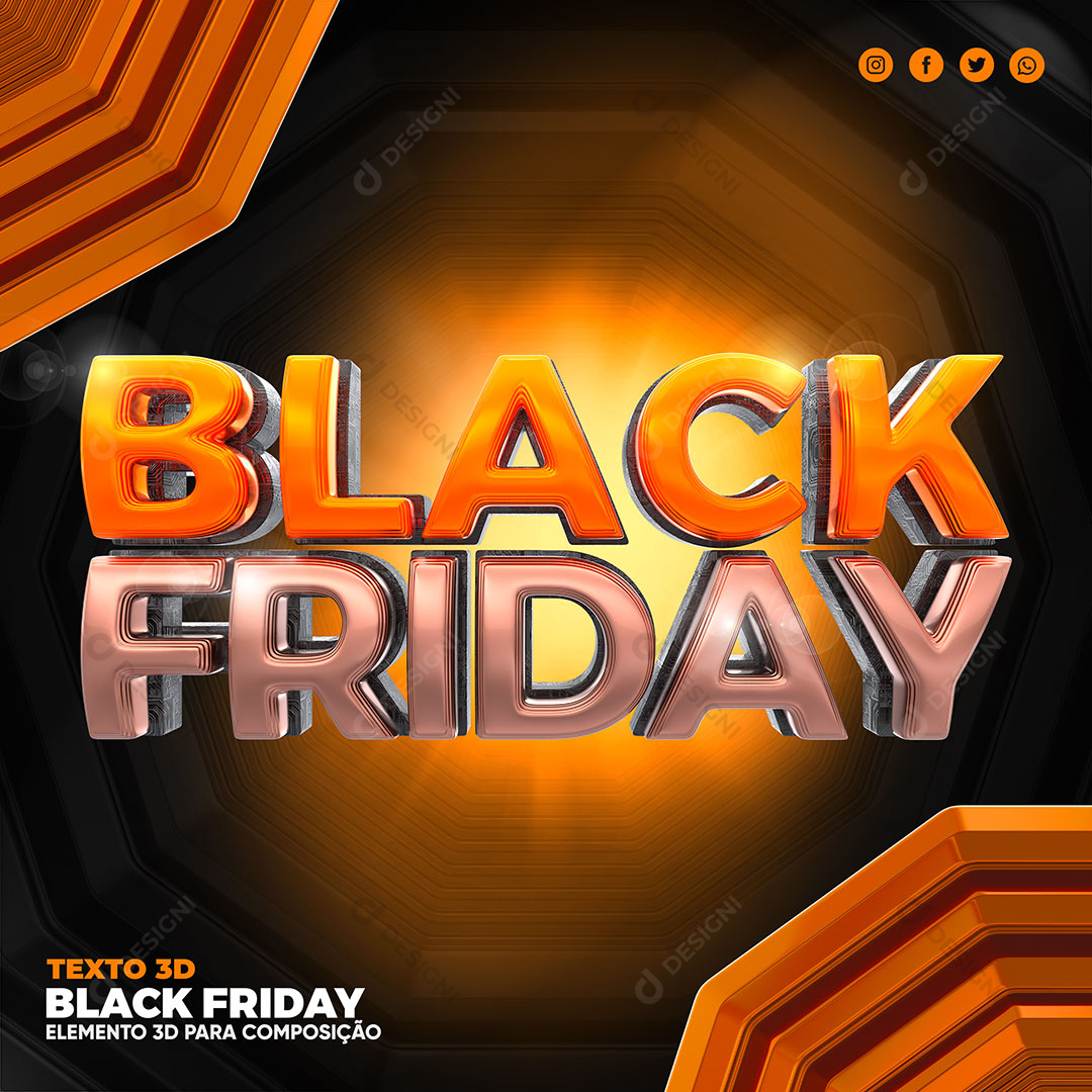 Black Friday Texto 3D Para Composição PSD