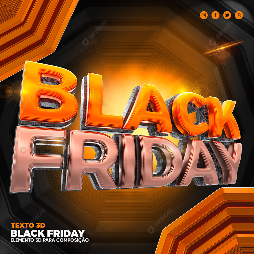 Black Friday Texto 3D Para Composição PSD