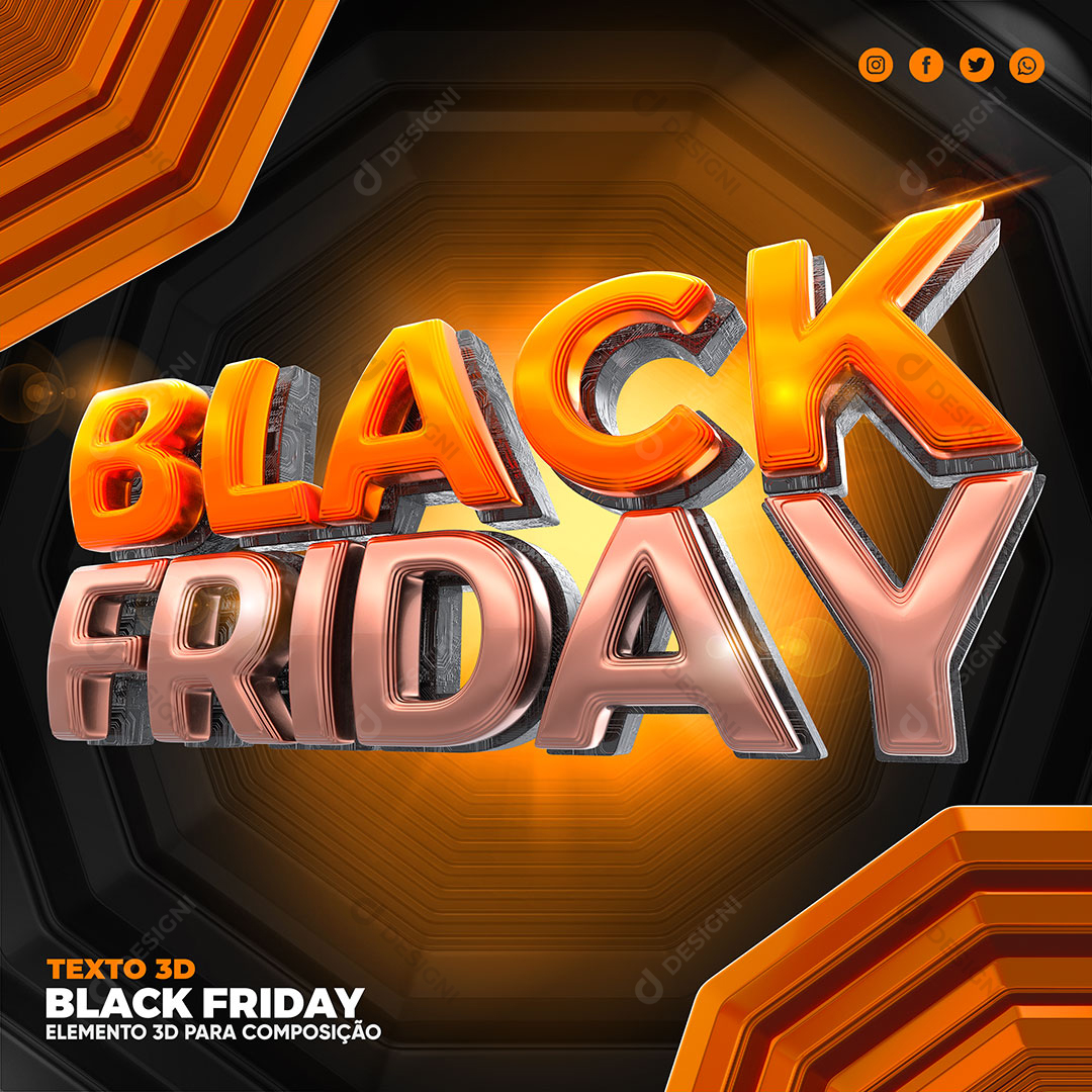 Black Friday Texto 3D Para Composição PSD