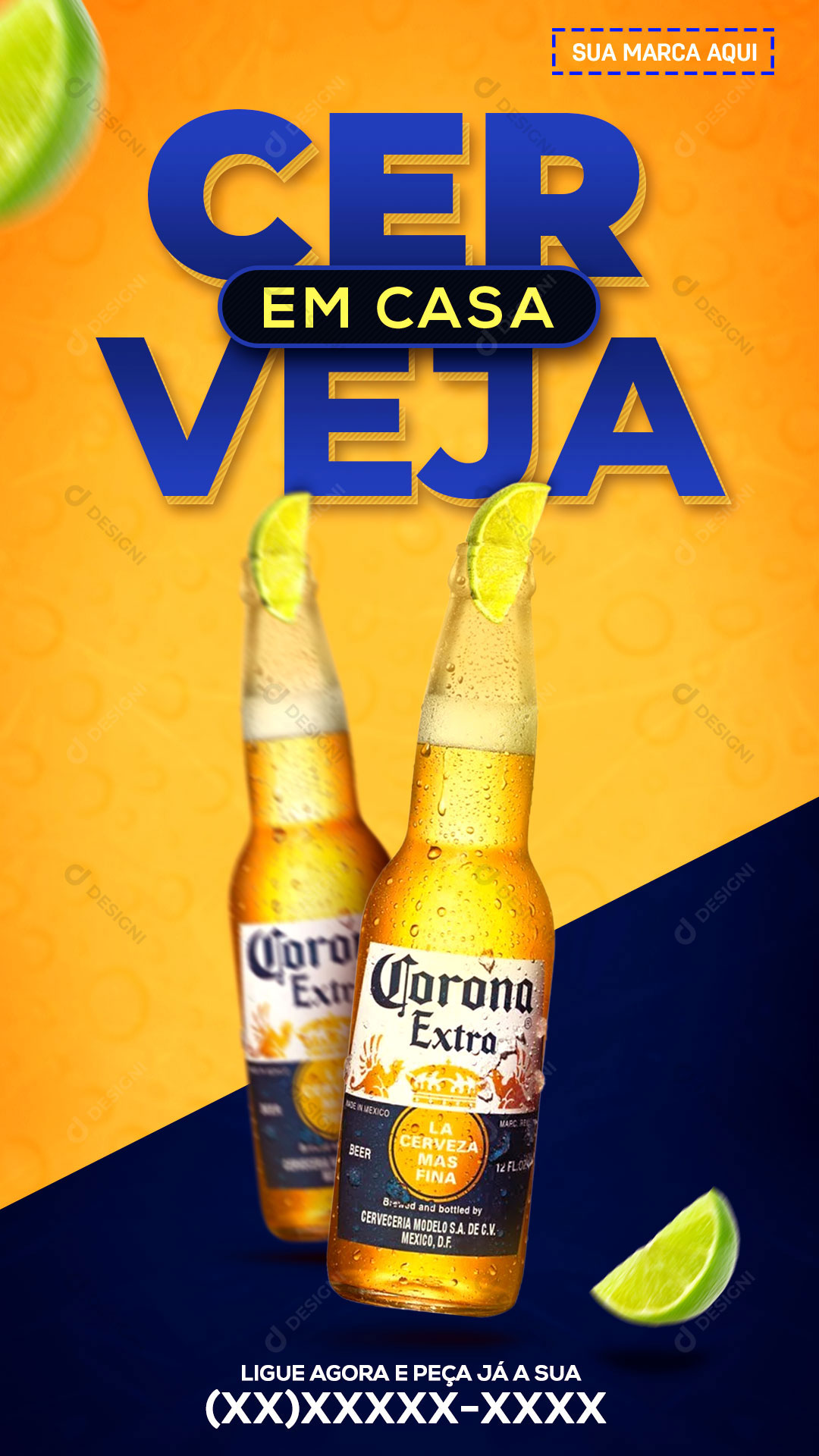 Distribuidora Cerveja em Casa Bebida Social Media PSD Editável