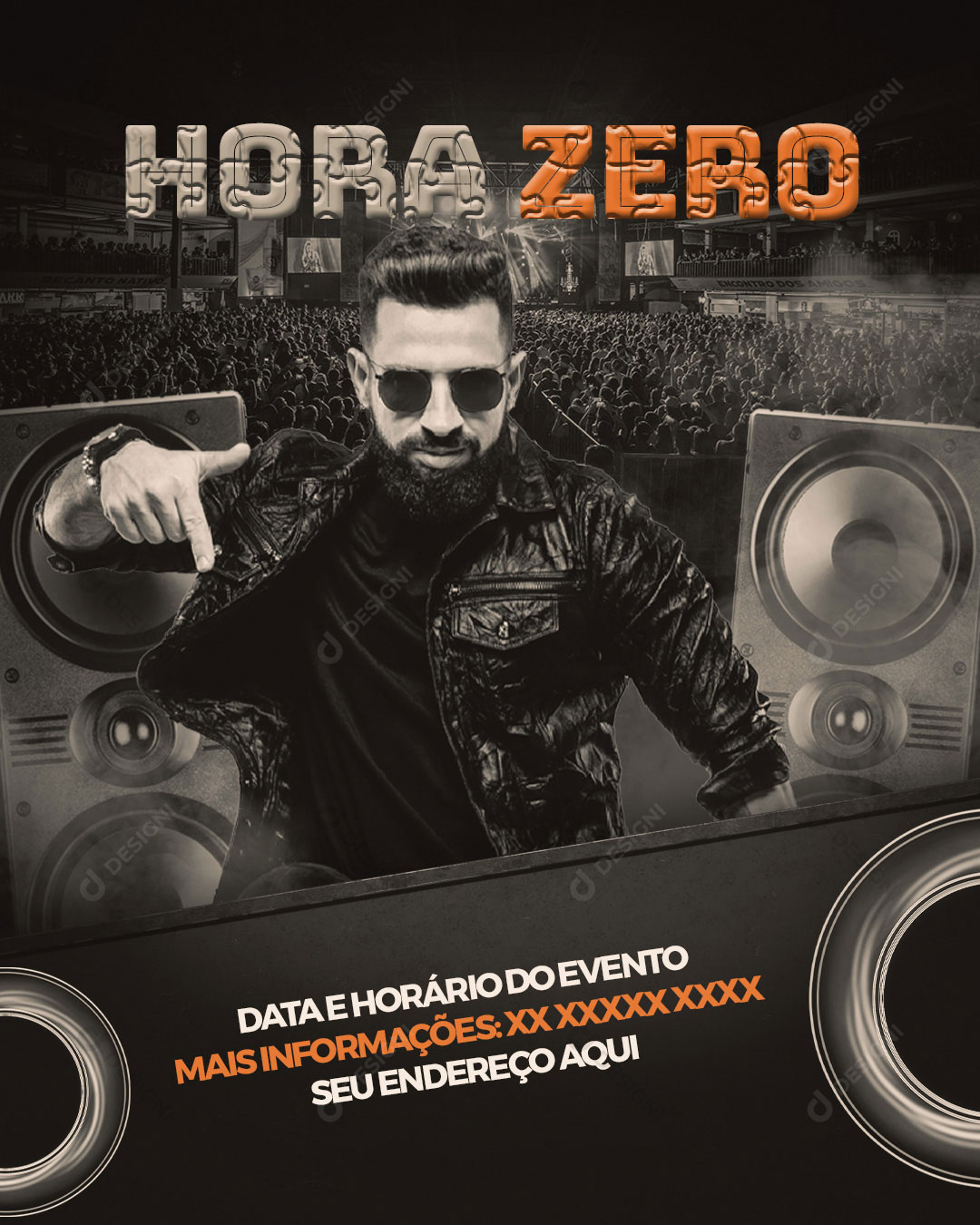 Flyer Show Evento Hora Zero Artista Social Media PSD Editável