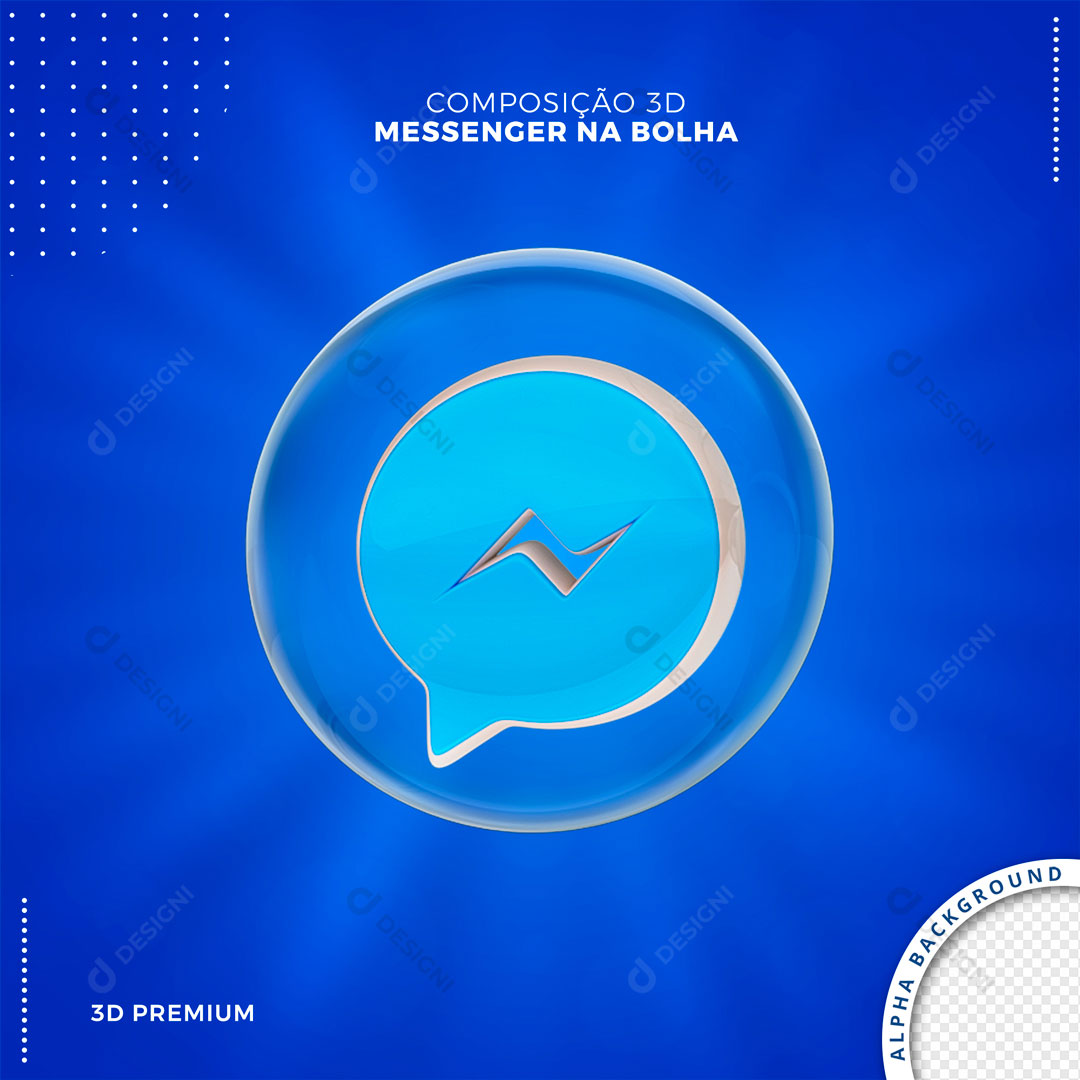 Messenger Facebook Ícone 3D Redes Sociais PSD