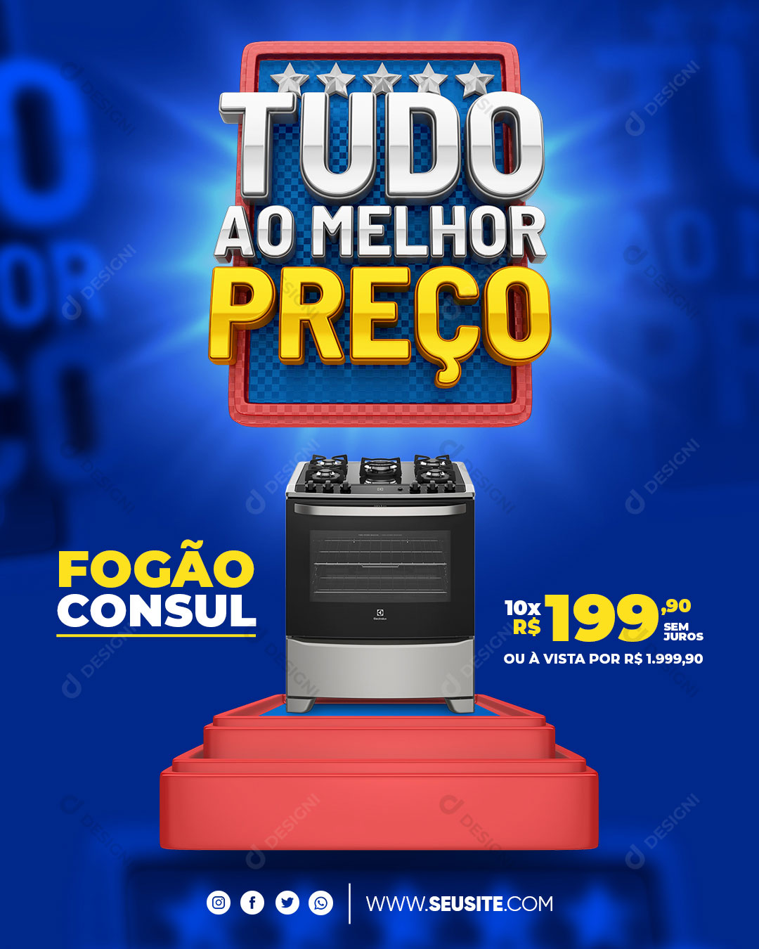 Loja Tudo ao Melhor Preço Produto Social Media PSD Editável