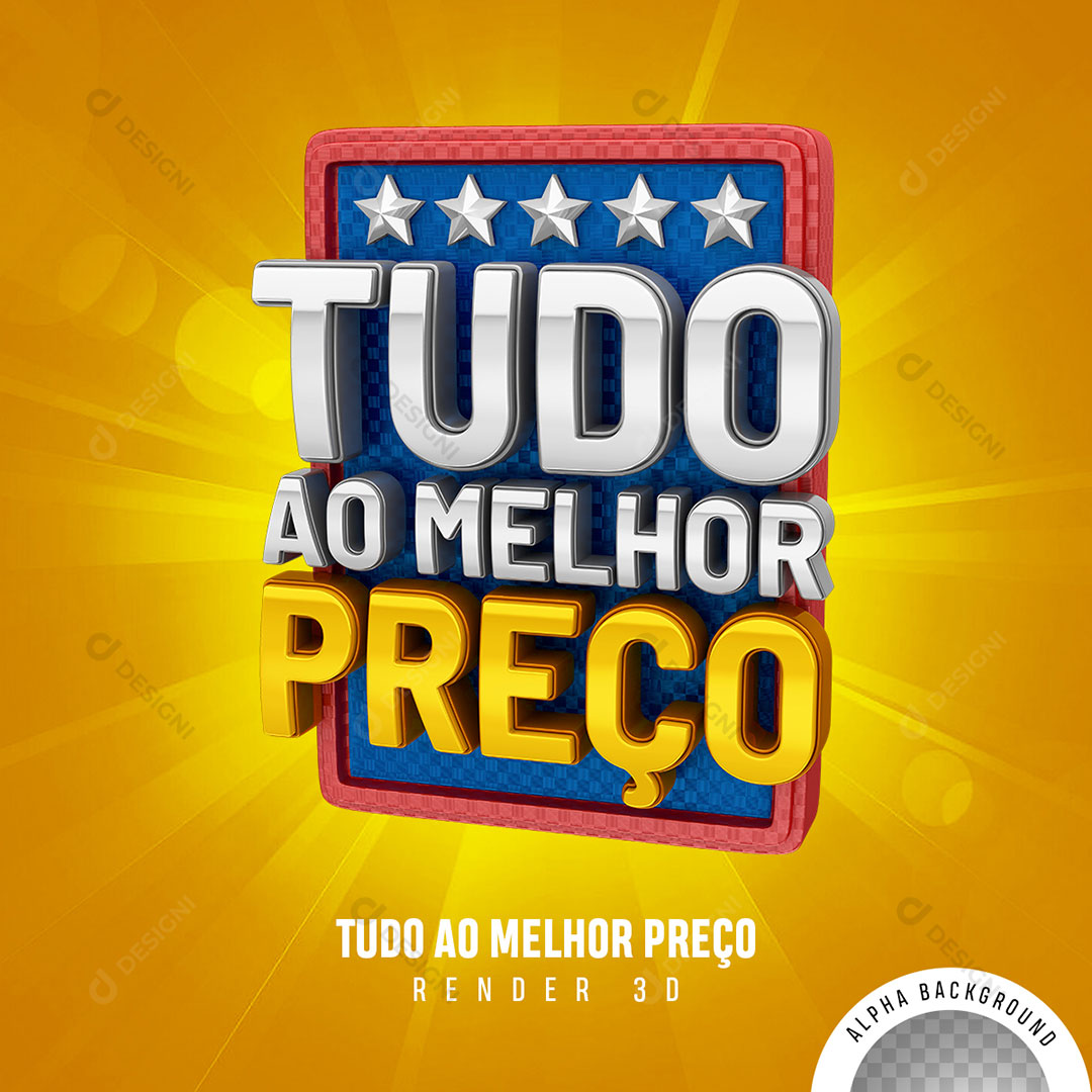 Tudo ao Melhor Preço Selo 3D Para Composição PNG Transparente