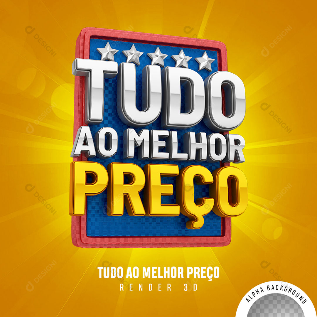 Tudo ao Melhor Preço Selo 3D Para Composição PNG Transparente
