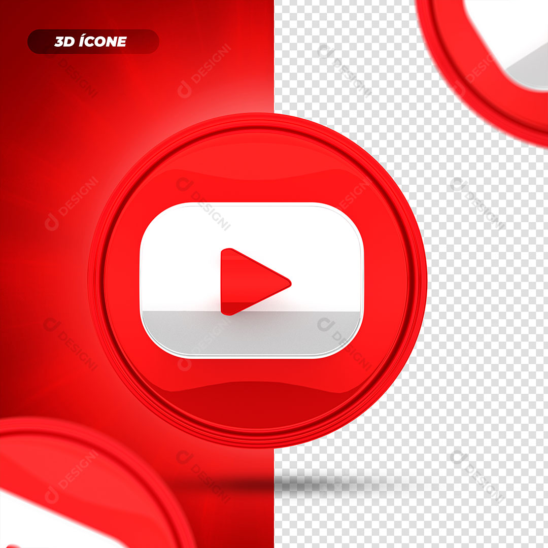 Youtube 3D Icon Element For Composition PNG Transparent