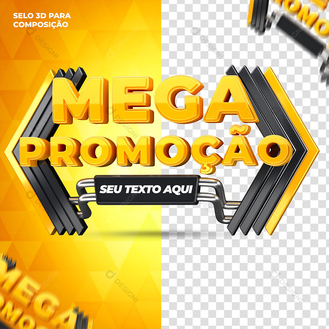 Mega Promoção Selo 3D Para Composição Texto Editável PSD