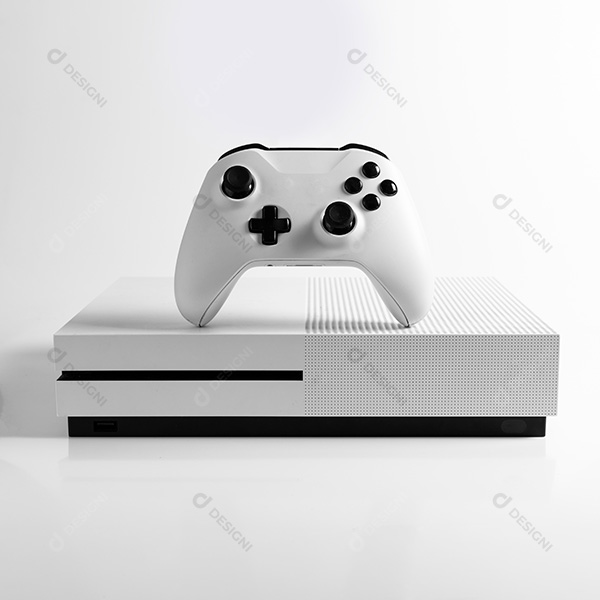 Console e Controle de Videogame Next Gen Fundo Branco