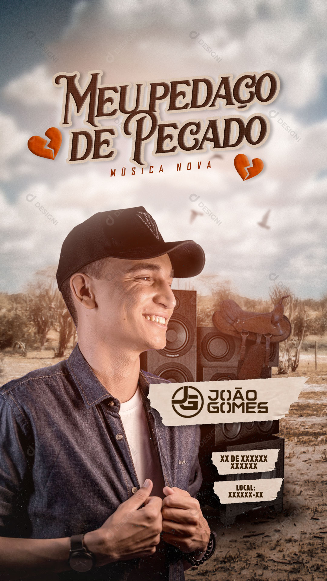 Story Flyer Evento Show Meu Pedaço de Pecado Artista Social Media PSD Editável