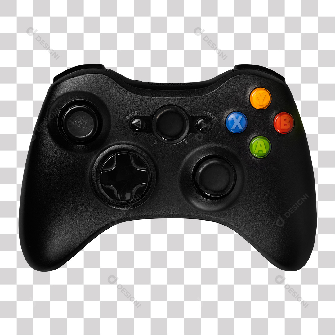 Controle Xbox Preto 360 PNG Transparente Sem Fundo