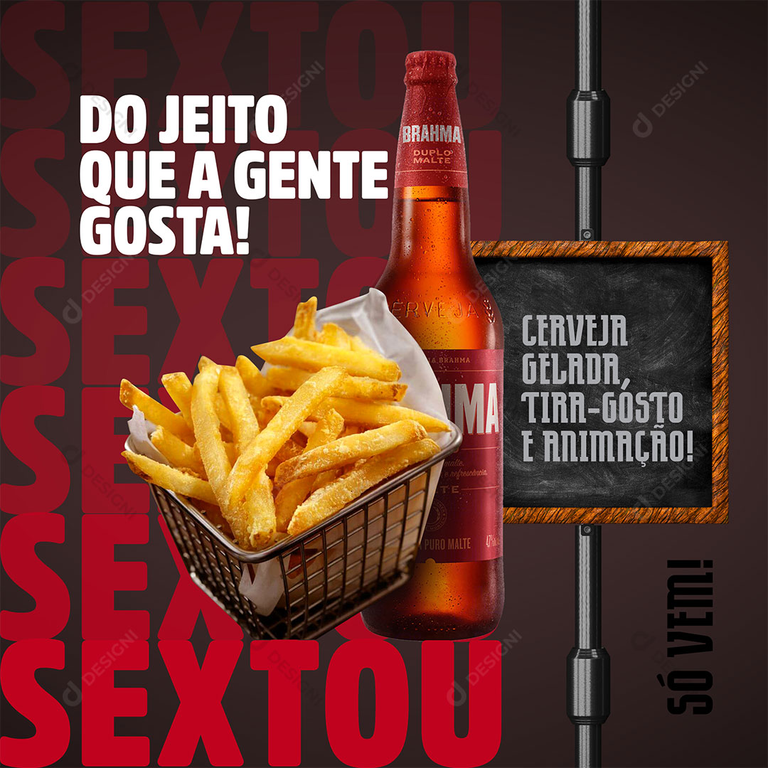 Distribuidora Post Sextou do Jeito Que a Gente Gosta Social Media PSD Editável