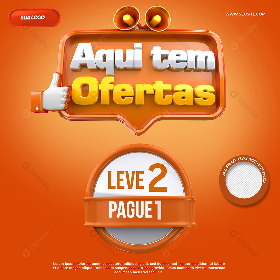 Aqui Tem Ofertas Leve 2 Pague 1 Social Media PSD Editável