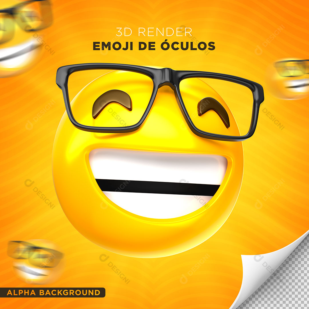 Emoji Sorrindo Elemento 3D Para Composição PNG Transparente