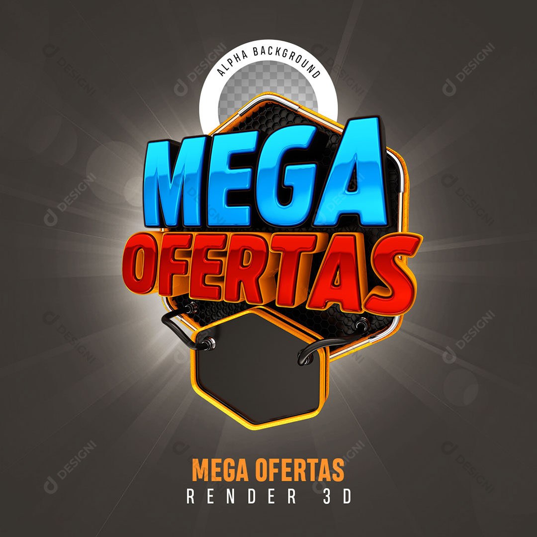 Mega Ofertas Selo 3D PNG Transparente Sem Fundo