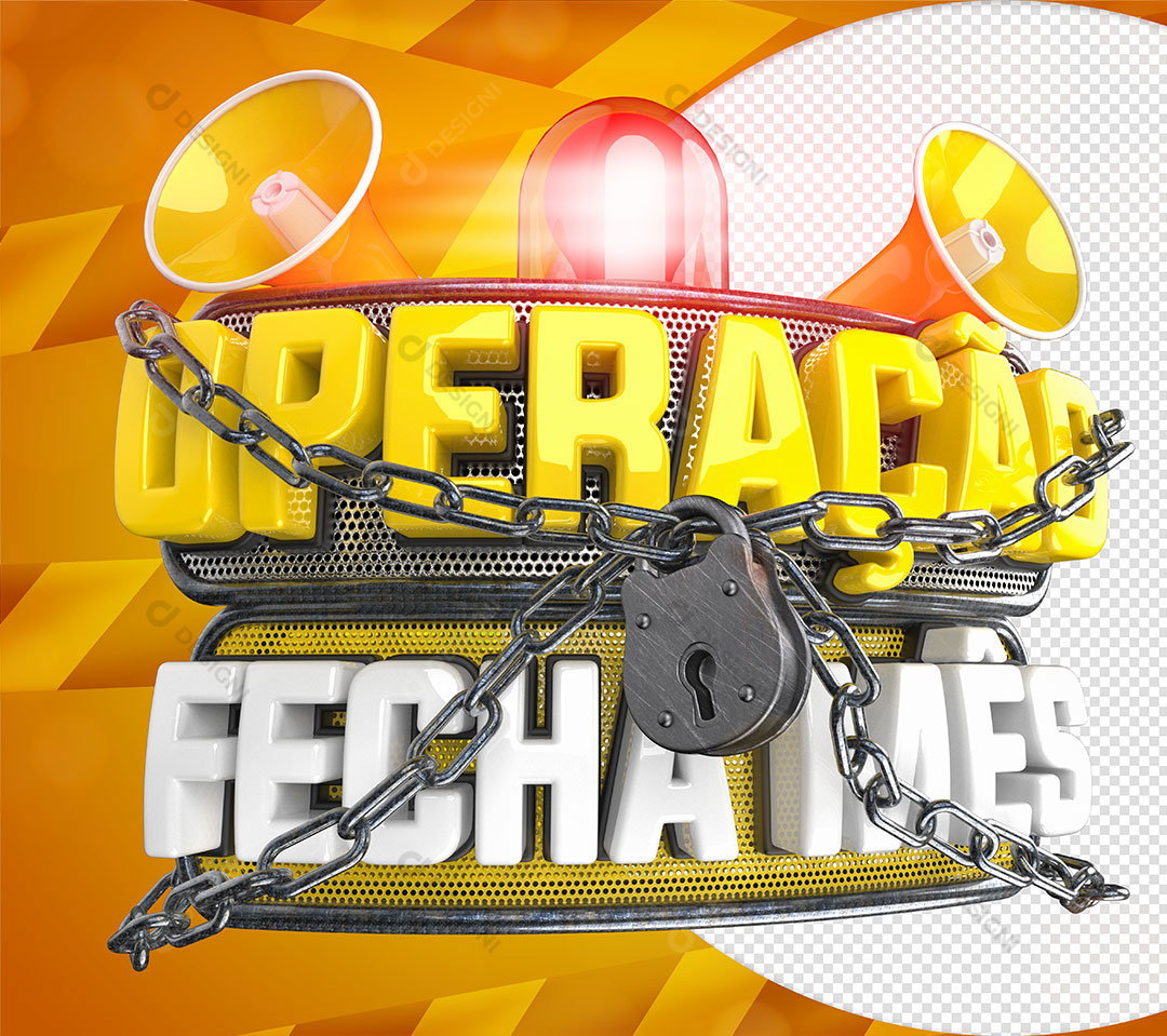 Operação Fecha Mês Selo 3D Elemento Para Composição PSD