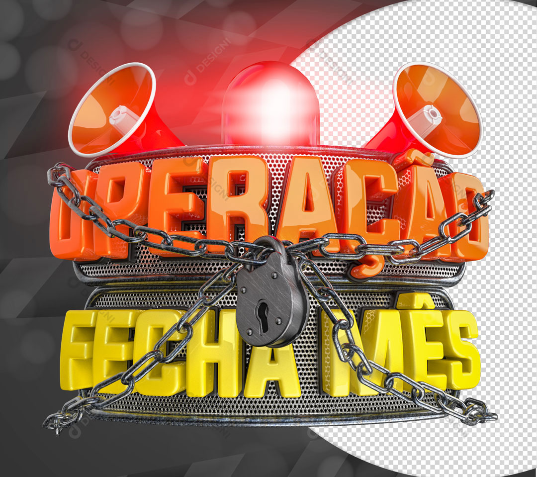 Operação Fecha Mês Selo 3D Elemento Para Composição PSD