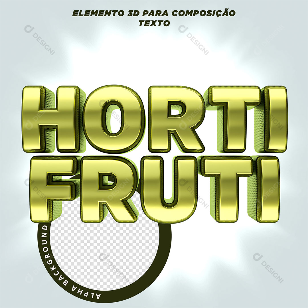 Hortifruti Texto 3D Elemento Para Composição PSD