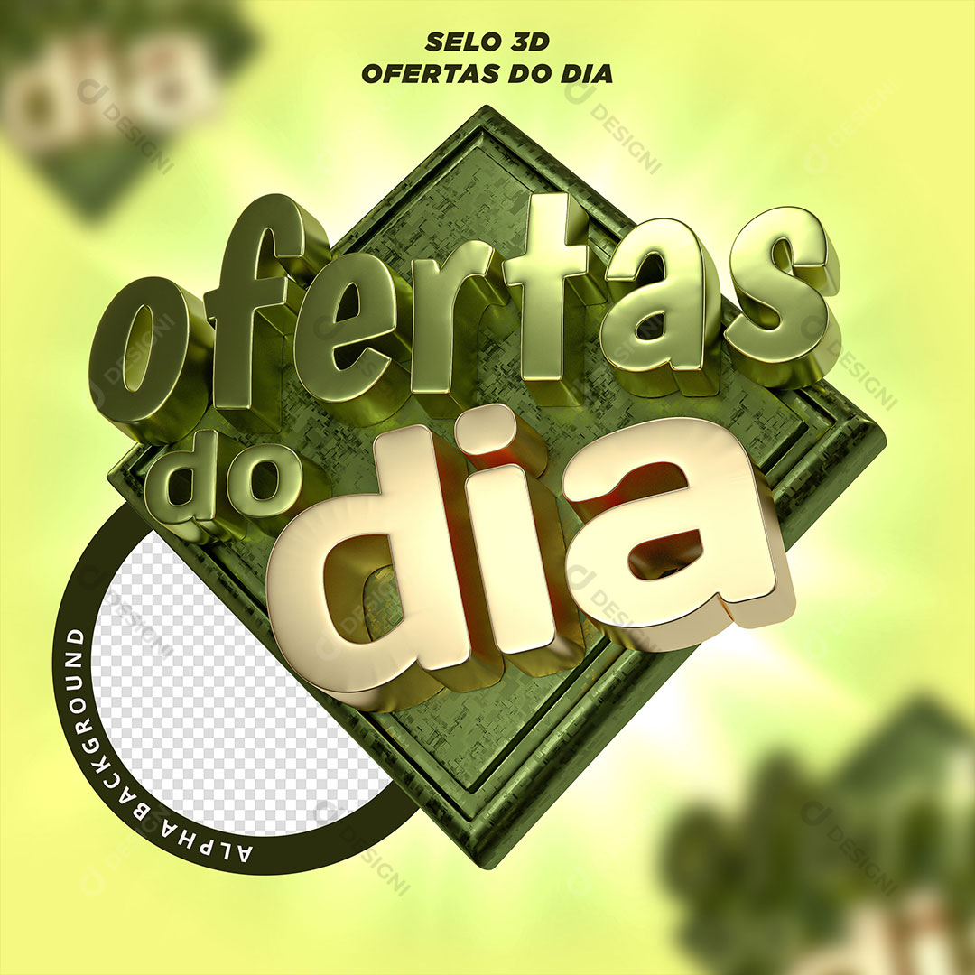 Ofertas do Dia Selo 3D Para Composição PSD