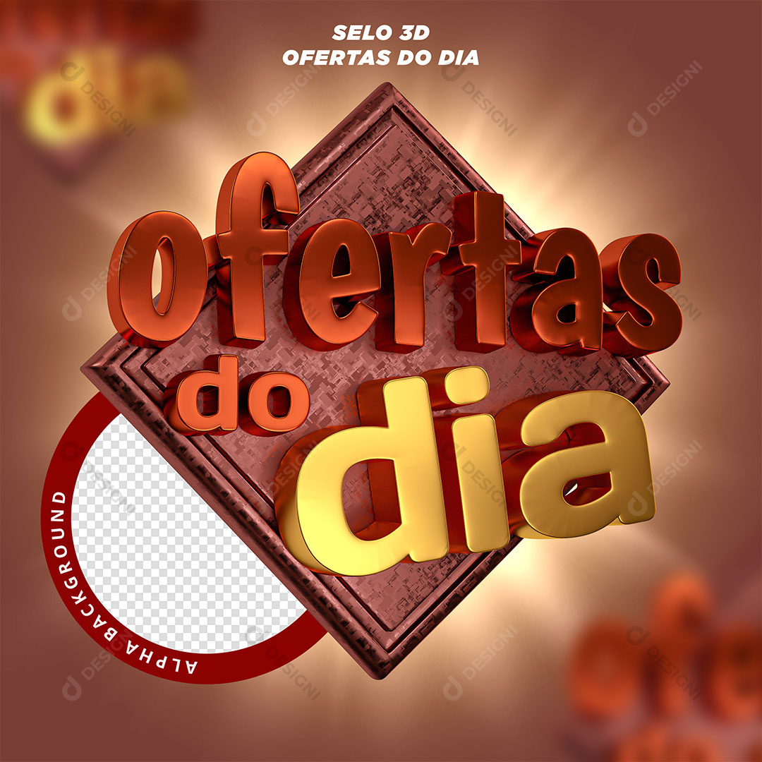 Ofertas do Dia Selo 3D Para Composição PSD